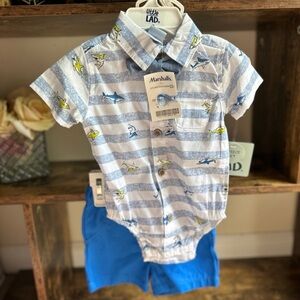 Little Lad baby boy outfit size 3-6 months shorts set NWT
